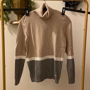 NWOT Calvin Klein Colorblock Turtleneck Sweater